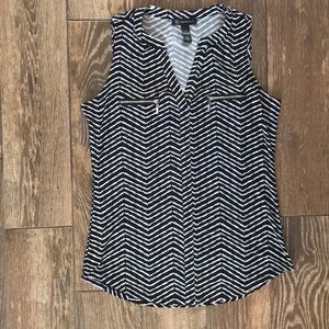 Black and white INC. top